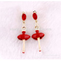 little dancing girl ballet magnetic jewelry fancy earring designer